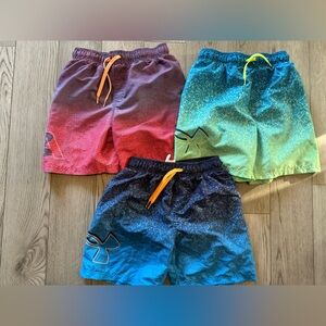 Under Armour Kids' Colorblock Swim Shorts - Blue, Red, Teal, Green. Medium 8